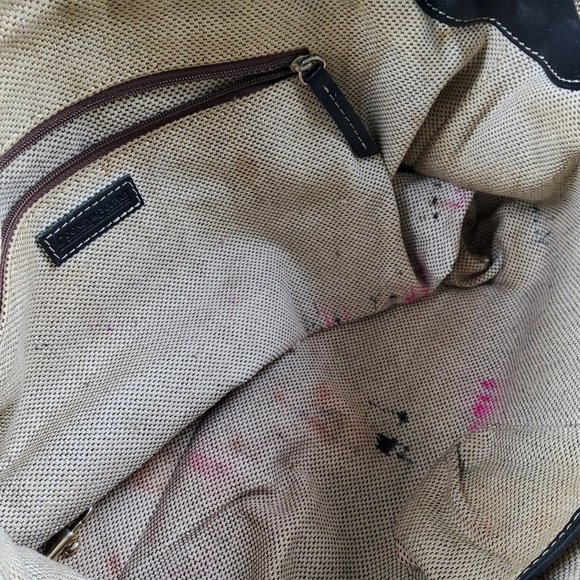 Dooney & Bourke Signature Double Pocket Satchel Handbag Purse Black - Picture 7 of 8